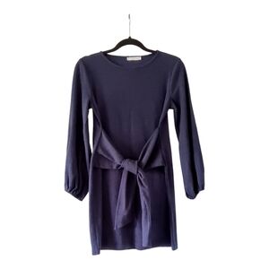 R Vivimos Lantern Long Sleeve Mini Dress Navy Blue Medium 8 / 10 Fall NWT